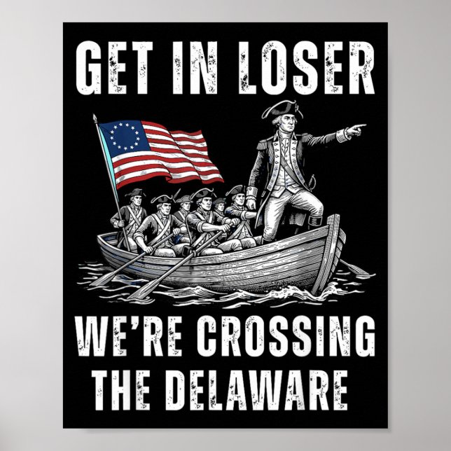 Affiche Retro Get In Traversée du Delaware 4 juillet (Devant)