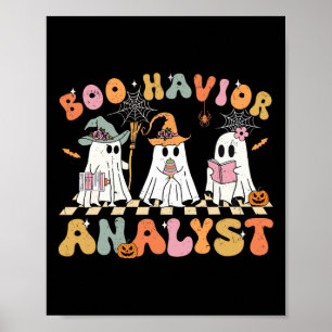 Affiche Rétro Ghost Boo Havior Analyste Thérapiste Bcba Ha