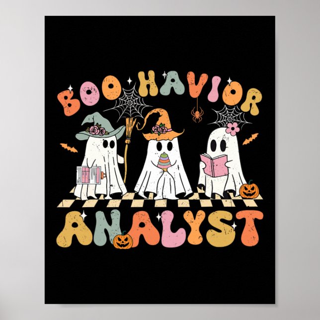 Affiche Rétro Ghost Boo Havior Analyste Thérapiste Bcba Ha (Devant)