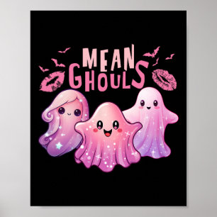 Affiche Retro Ghost Mean Ghouls Amusants Halloween Mer Éff
