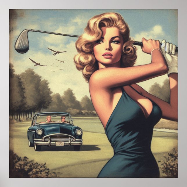 Affiche Retro Golf Girl (Devant)
