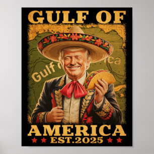 Affiche Retro Golfe De L'Amérique Américaine Mexique Drôle