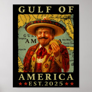 Affiche Retro Golfe De L'Amérique Américaine Mexique Drôle