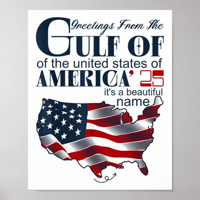 Affiche Retro Golfe De L'Usa Amérique Funny Golfe Du Mexiq (Devant)