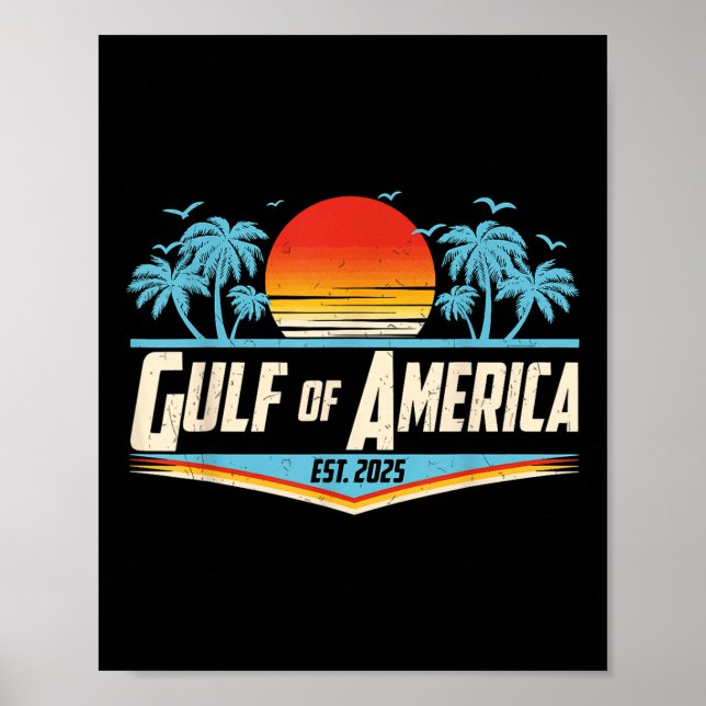 Affiche Retro Golfe De Usa Amérique Est 2025 Américain Gol (Devant)