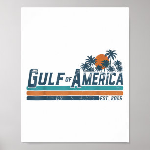 Affiche Retro Golfe De Usa Amérique Est 2025 Golfe Du Mexi