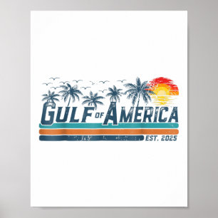Affiche Retro Golfe De Usa Amérique Est 2025 Golfe Mexique