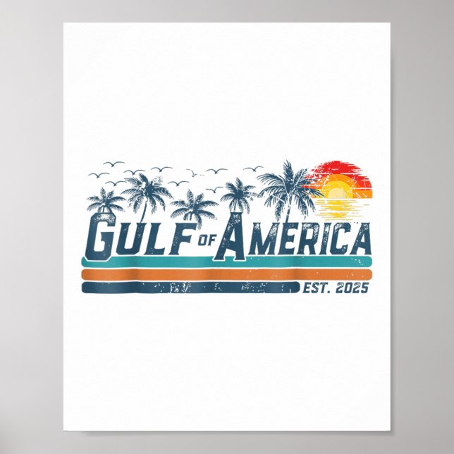 Affiche Retro Golfe De Usa Amérique Est 2025 Golfe Mexique (Devant)