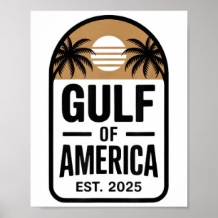 Affiche Retro Golfe De Usa Amérique Est 2025 Golfe Mexique