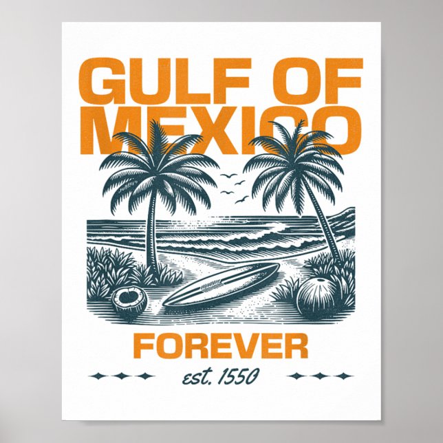 Affiche Retro Golfe Du Mexique Est 1550 Forever Beach Golf (Devant)