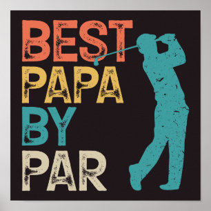 Affiche Retro Golfer - Best Papa By Par