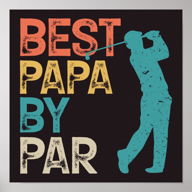 Affiche Retro Golfer - Best Papa By Par (Devant)