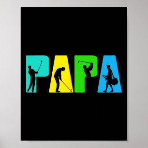 Affiche Retro Golfing Papa Golfer Shirt. Cadeaux De Golf P