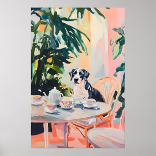Affiche rétro Grand Danois, Peinture à l'huile Gra