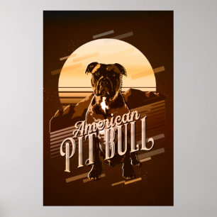 Affiche Retro Graphics American Pit Bull Gold ID754