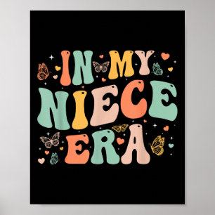 Affiche Rétro Groovy À l'ère de ma nièce Fête des mères En