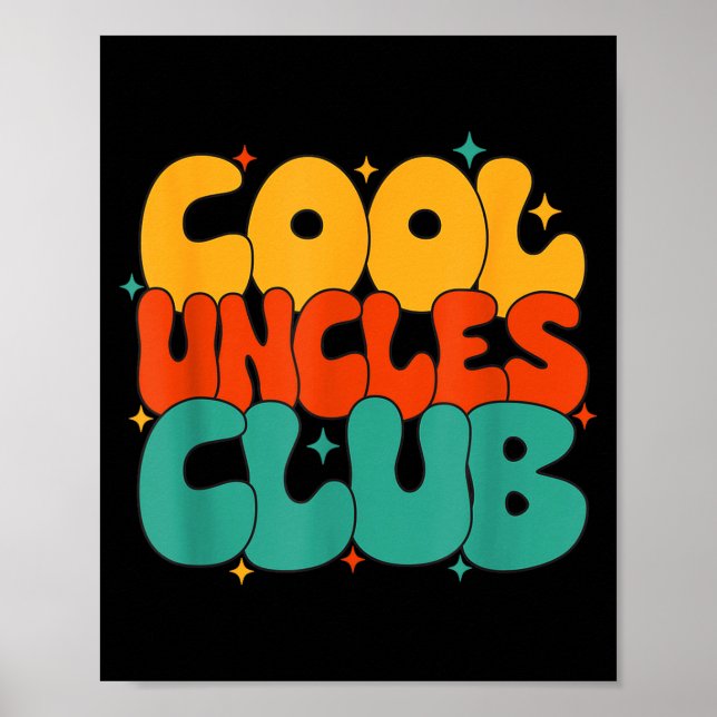 Affiche Retro Groovy Cool Uncles Club Funny New Uncle  (Devant)