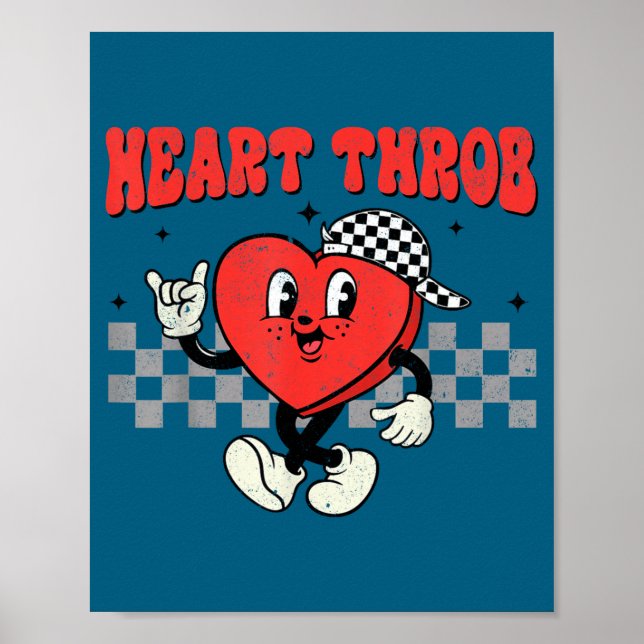 Affiche Retro Groovy Heart Throb Valentines Day Toddlers B (Devant)