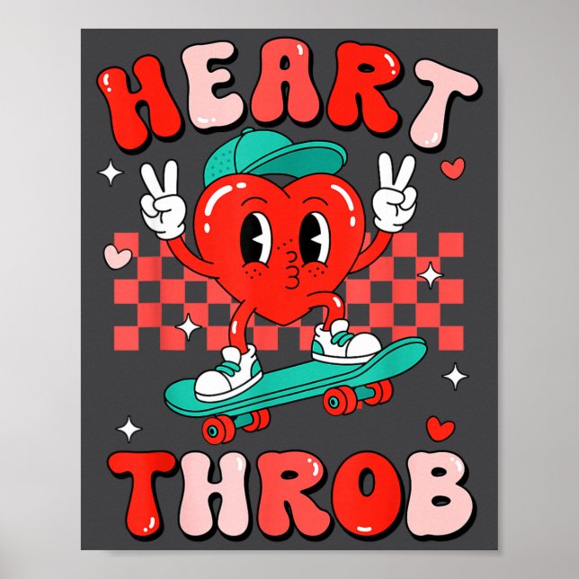 Affiche Retro Groovy Heart Throb Valentines Day Toddlers B (Devant)