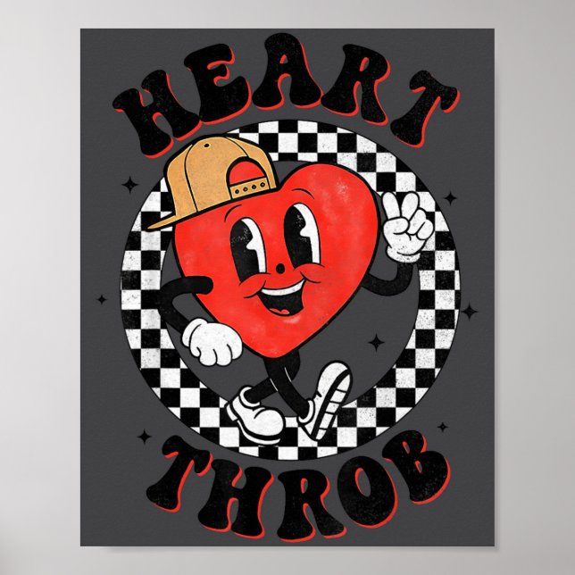 Affiche Retro Groovy Heart Throb Valentines Day Toddlers B (Devant)