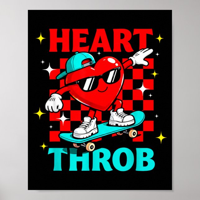 Affiche Retro Groovy Heart Throb Valentines Day Toddlers B (Devant)