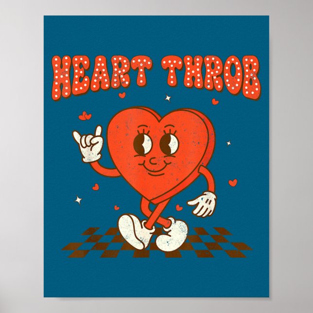 Affiche Retro Groovy Heart Throb Valentines Day Toddlers B (Devant)