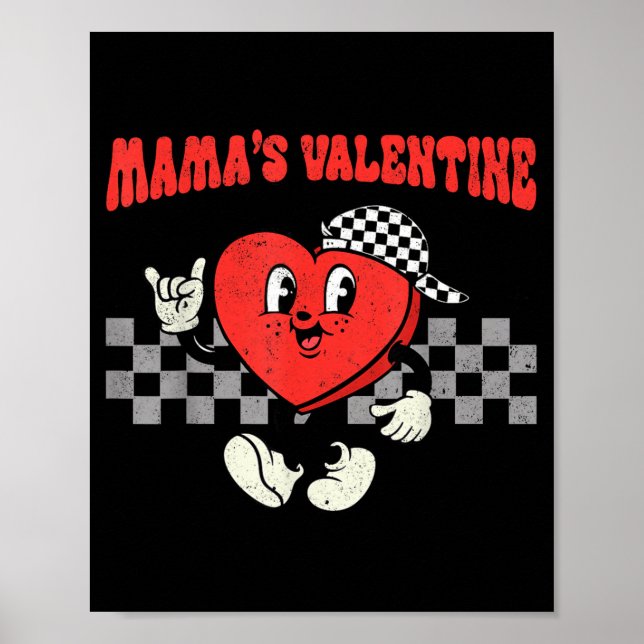 Affiche Retro Groovy Heart Throb Valentines Day Toddlers B (Devant)