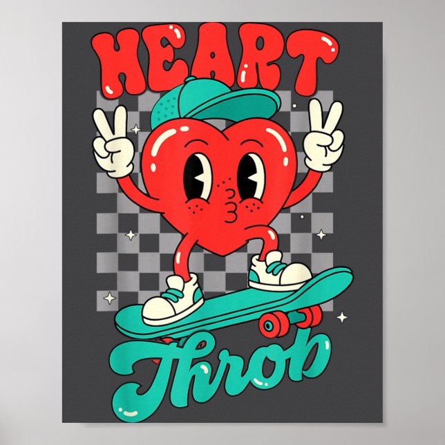 Affiche Retro Groovy Heart Throb Valentines Day Toddlers B (Devant)