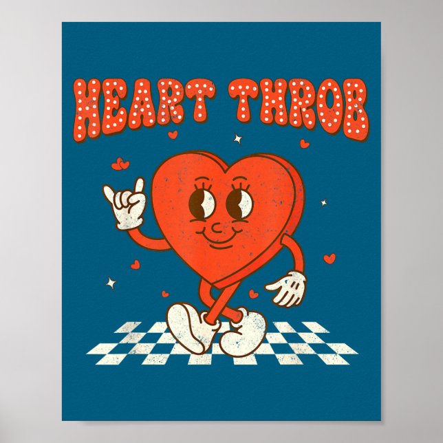 Affiche Retro Groovy Heart Throb Valentines Day Toddlers B (Devant)