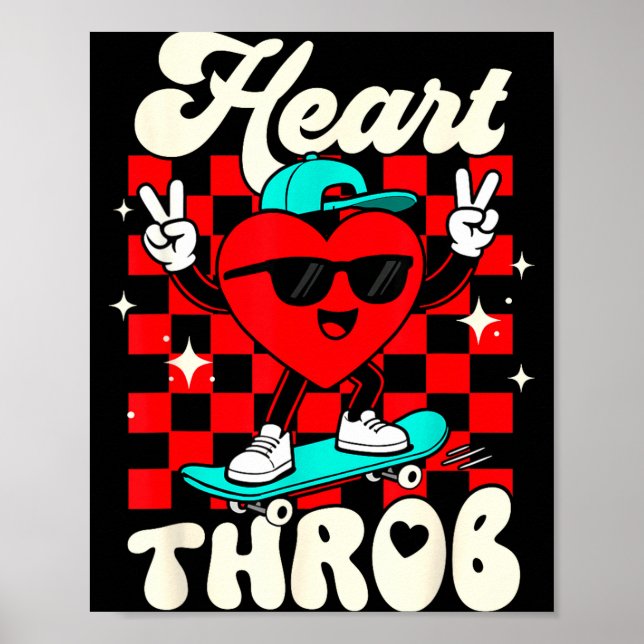 Affiche Retro Groovy Heart Throb Valentines Day Toddlers B (Devant)