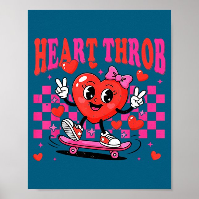 Affiche Retro Groovy Heart Throb Valentines Day Toddlers G (Devant)