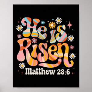 Affiche Rétro Groovy Il Est Ressuscité Christian Easter En