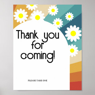 Affiche rétro groovy \ Merci d'être venu