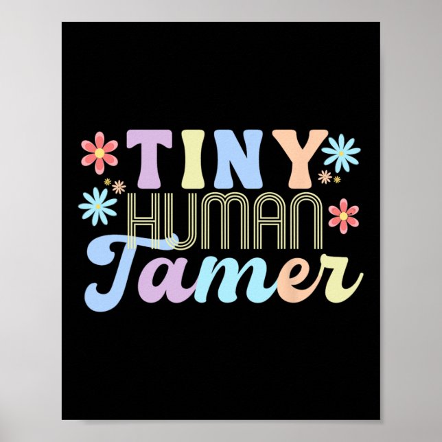Affiche Retro Groovy Tiny Human Tamer School Apparel For T (Devant)