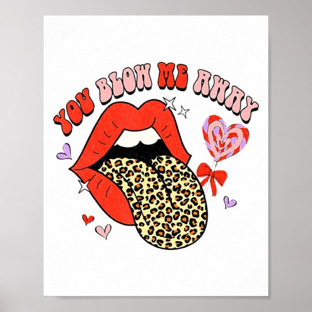 Affiche Retro Groovy Valentines Day Dress You Blow Me Away (Devant)
