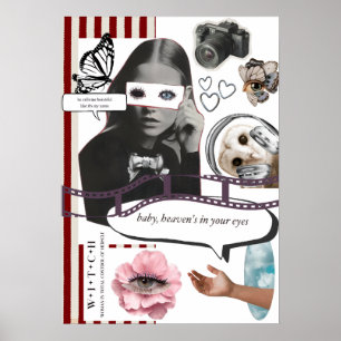 Affiche Retro Grunge Coquette Aesthetic Photo Collage