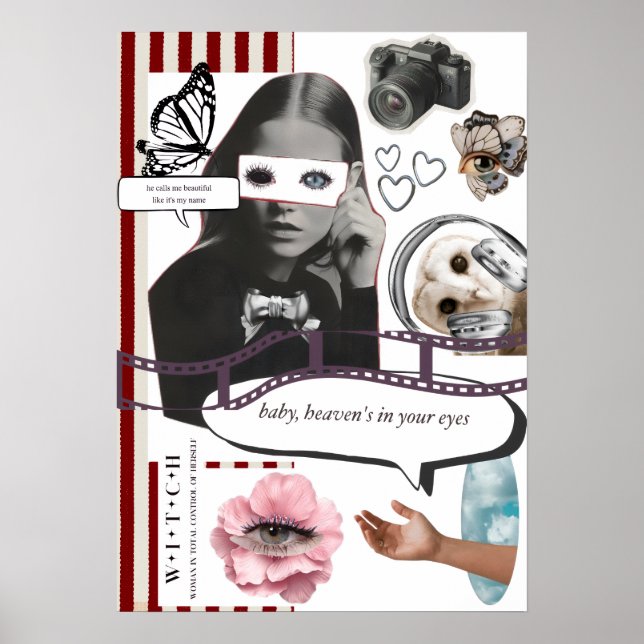 Affiche Retro Grunge Coquette Aesthetic Photo Collage (Devant)