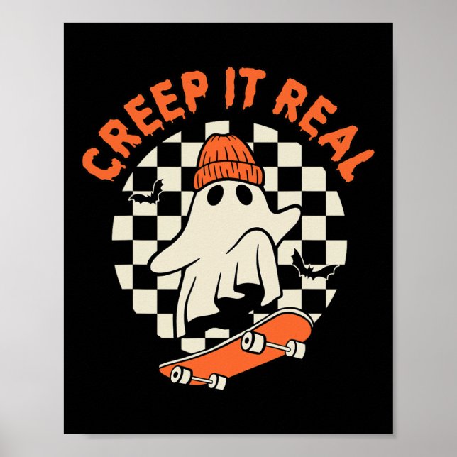 Affiche Retro Halloween Creep It Real Ghost Boy Fall Seaso (Devant)