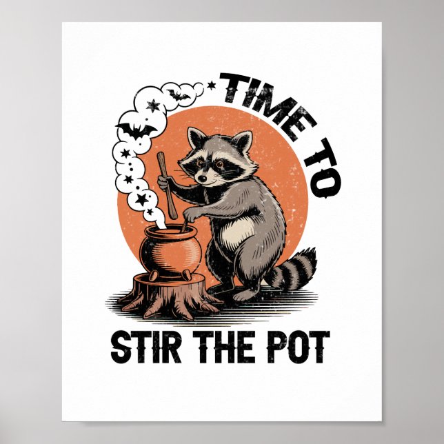 Affiche Retro Halloween Feral Time to Stir Pot (Devant)