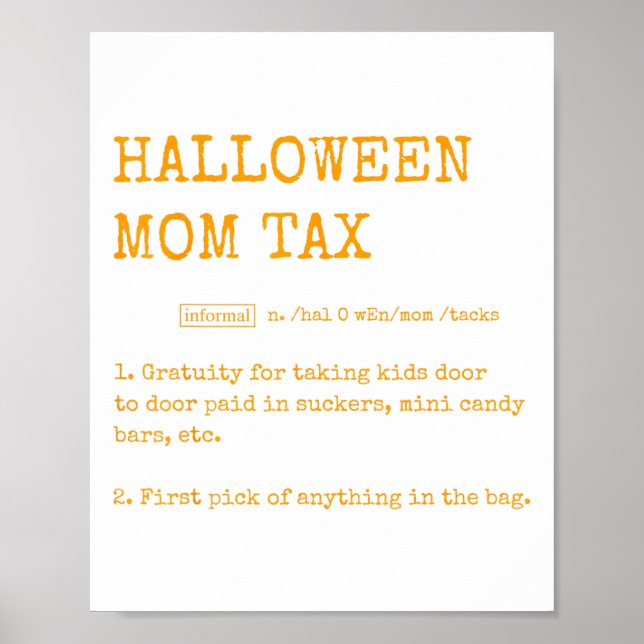 Affiche Retro Halloween Maman Définition D'Impôt Tricoter  (Devant)