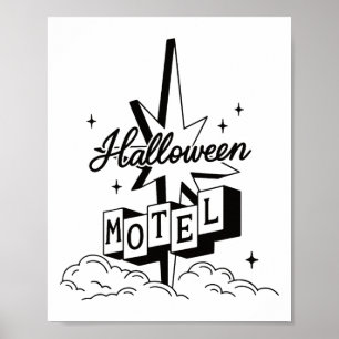 Affiche Retro Halloween Motel Shirt Déplaisant Vintage Hau