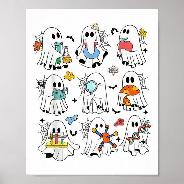 Affiche Retro Halloween Science Enseignant Laboratoire fan (Devant)