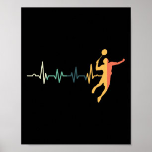 Affiche Retro Heartbeat Badminton Player Shuttle Trainer R