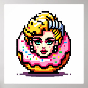 Affiche Retro Hollywood Icon - Pixel Art Pop Culture