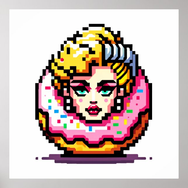 Affiche Retro Hollywood Icon - Pixel Art Pop Culture (Devant)