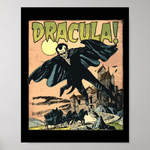 Affiche Retro Horreur Monster Vampire Vintage Hallowe