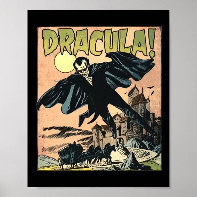 Affiche Retro Horreur Monster Vampire Vintage Hallowe (Devant)