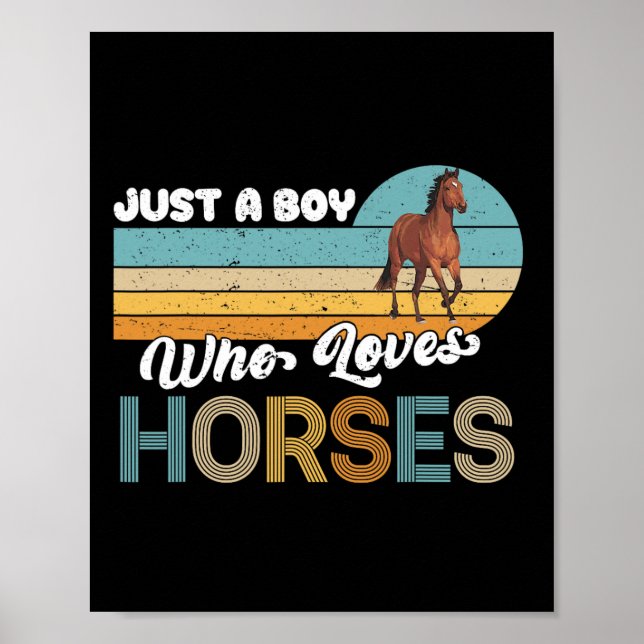 Affiche Retro Horseback Riding Lover Juste Un Garçon Qui A (Devant)