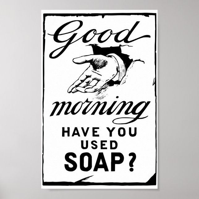 Affiche rétro hygiène et se laver les mains (Devant)