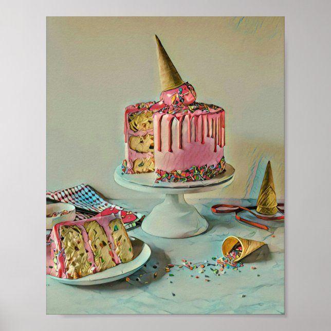 Affiche Retro ice cream popsicle (Devant)
